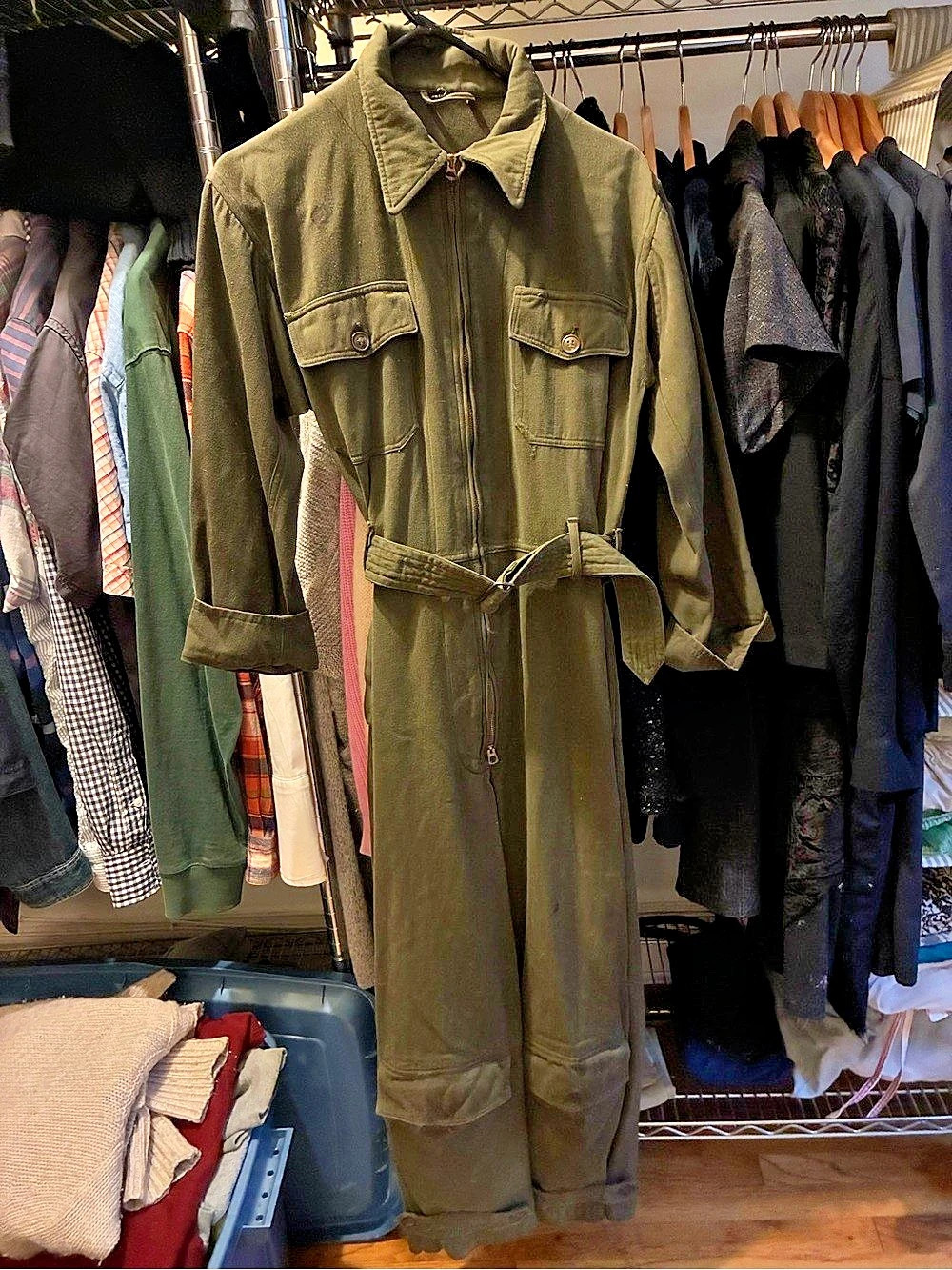 Utility Jumpsuit in Green Size Medium